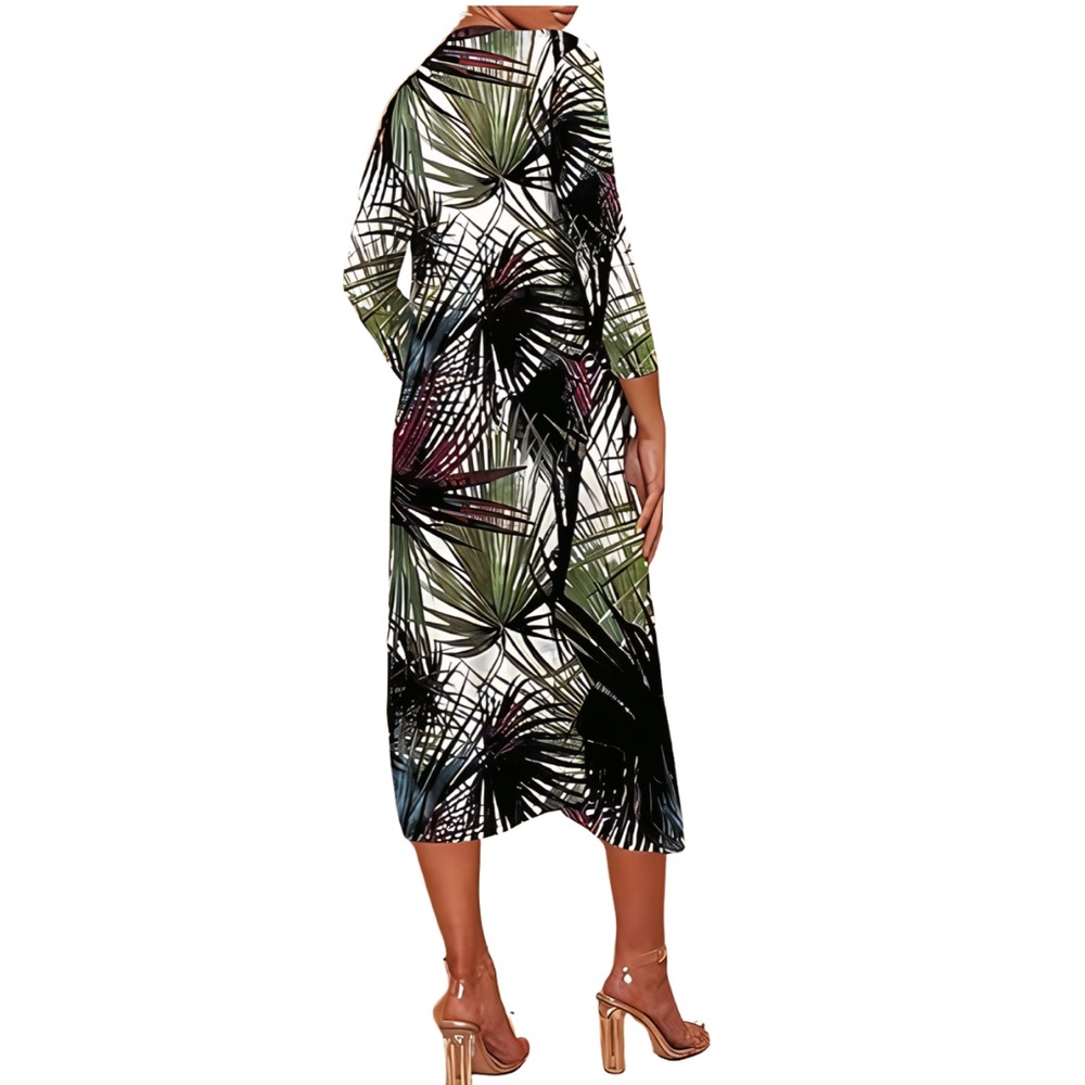 Tropical Leaf Print Coverup